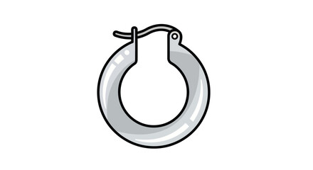 Silver Hoop Earring with Classic Clasp and Shiny Finish.