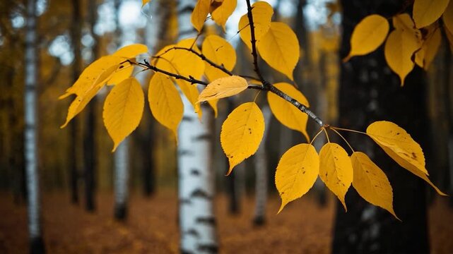 A group of trees with vibrant yellow leaves, perfect for autumn or fall themed designs