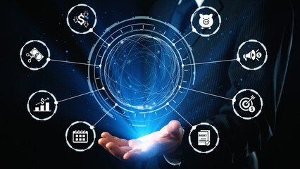 Modern budgeting and financial management icons showing finance, savings, tax, and planning. Budget...