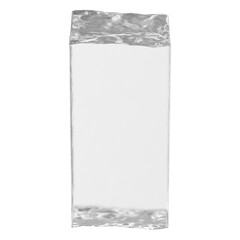 Abstract ice block isolated on white background with copy space