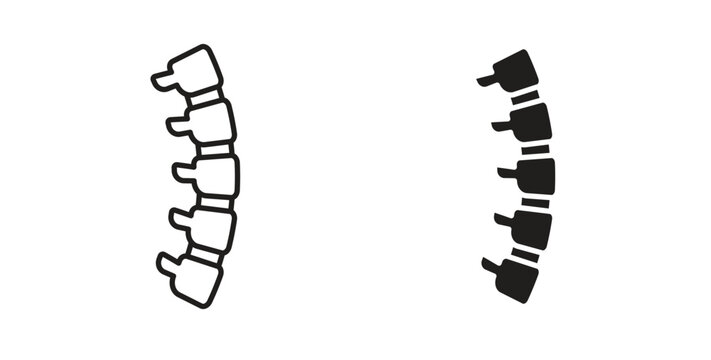 Spine icon flat vector illustration. Black Thin Line Icon Emblem Concept