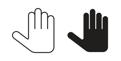 Fototapeta premium Stop icon flat vector illustration. Black Thin Line Icon Emblem Concept