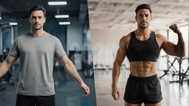 Transformation Journey - Fitness Evolution from Casual to Muscular Physique.