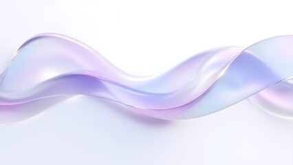 Obraz premium Abstract Iridescent Glass Background: Flowing Wave Forms with Holographic Light Effects