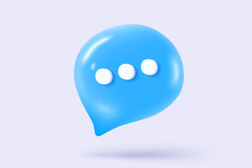 3D speech bubbles symbol sign on social media icon isolated on pastel background. Chat dialogue bubble or user reply sign with social media. 3d speech bubble icon vector render illustration