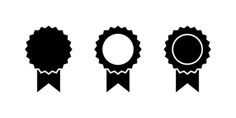 Rosette medal icon. Award badge symbol. Certification, achievement, and quality sign