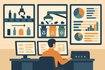 Any marks vector icon illustration smart text style recycling modern automation no