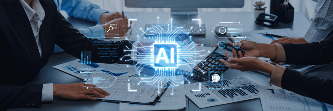 A futuristic AI core processor and system analytics dashboard. This concept highlights the raw processing power of AI for deep data analysis, system diagnostics, and global network monitoring. Fermion