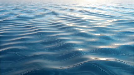 Gentle Ripples on the Surface of Blue Water with Sunlight Reflections ocean lake