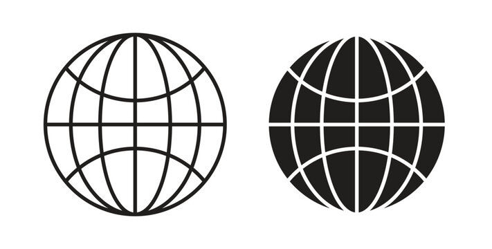 Website icon flat vector illustration. Black Thin Line Icon Emblem Concept