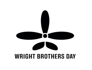 A stylized silhouette of a propeller commemorates Wright Brothers Day, celebrating aviation pioneers and their groundbreaking achievements in flight.