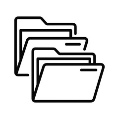 Multiple file folders icon for data organization storage system
