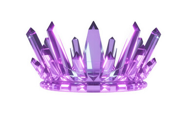 Crown shaped crystal formation purple gemstone geometric abstract light refraction