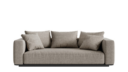 Couch with pillows on a transparent background.
