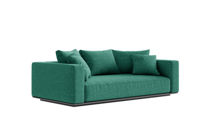Contemporary couch on an isolated background. Furniture for collages, graphics designs, and presentations.
