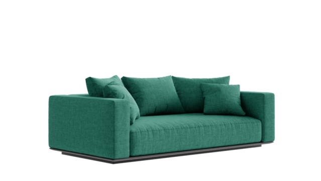 Contemporary couch on an isolated background. Furniture for collages, graphics designs, and presentations.
