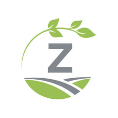 Initial Agriculture Logo combine with letter Z vector template