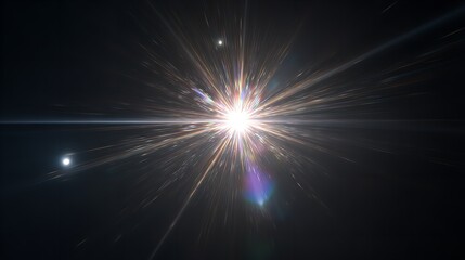 Obraz premium Abstract blue light burst with bright laser beam and energetic fractal shine