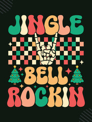 Jingle Bell Rockin' Groovy Christmas t-shirt design