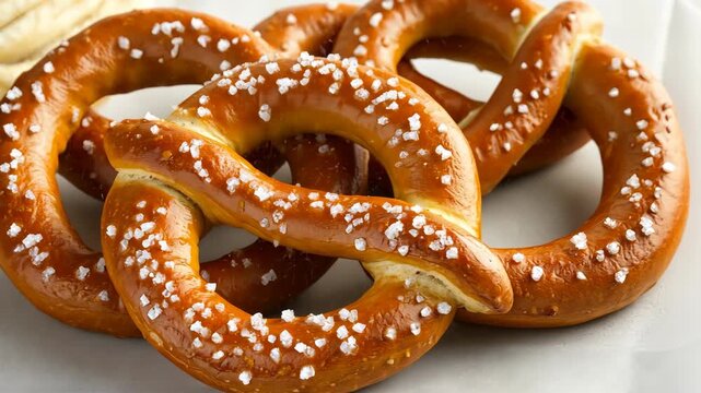 Warm, chewy soft pretzels sprinkled with salt make the perfect snack for gatherings or a cozy evening at home enjoying tasty treats