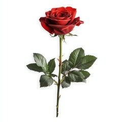Obraz premium A red rose flower background white stem.