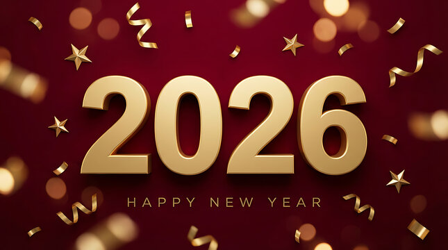 Elegant golden 2026 year, festive celebration design