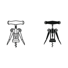 Two corkscrew icons one outline one silhouette
