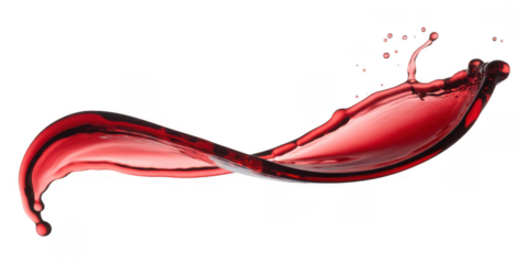 Red liquid splash with droplets isolated on a transparent background 2