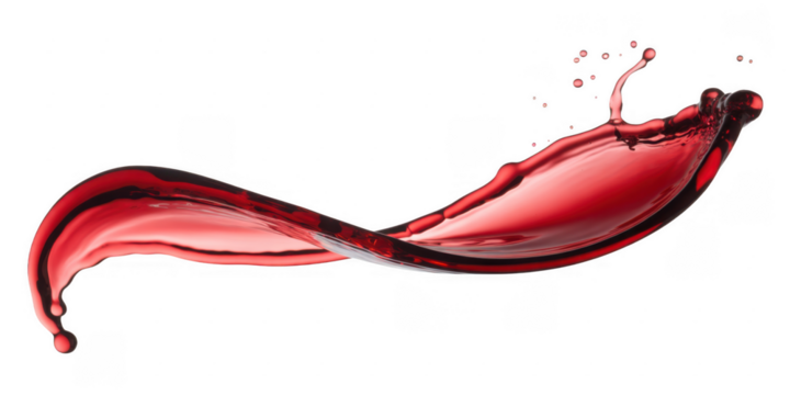 Red liquid splash with droplets isolated on a transparent background 2
