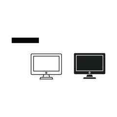 Comparison of a hand drawn sketch and a solid black icon of a computer monitor
