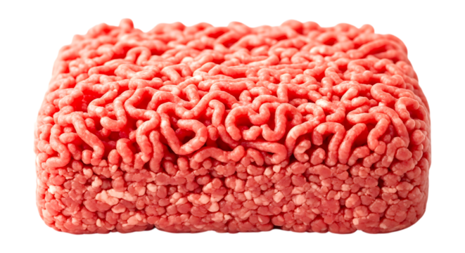 Fresh raw ground beef block, perfect for culinary preparations