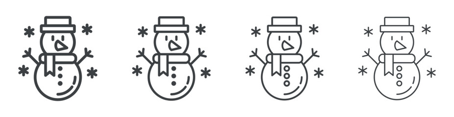 Snowman Face icon outline style vector. outline icon set.
