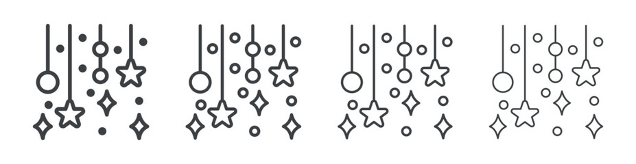 Star Ornament icon outline style vector. outline icon set.
