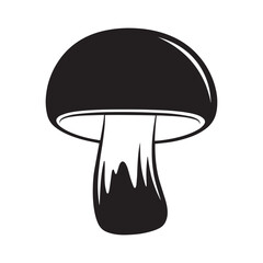 Fat Stem Mushroom Silhouette Vector illustration