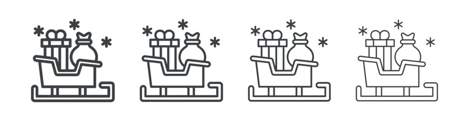 Santa Sleigh icon outline style vector. outline icon set.