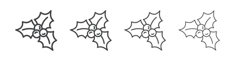 Mistletoe Branch icon outline style vector. outline icon set.