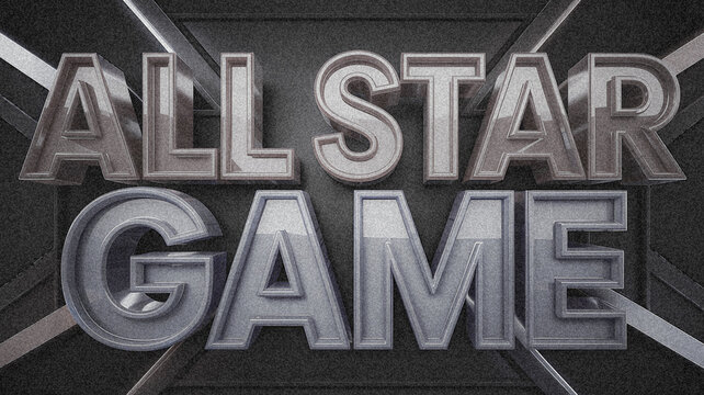 3D Metallic All-Star Game Text Effect on Dark Background