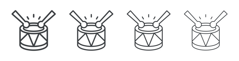 Toy Drum icon outline style vector. outline icon set.