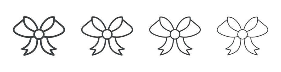Obraz premium Ribbon Bow icon outline style vector. outline icon set.