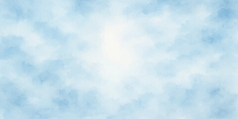 Beautiful blue sky with fluffy white clouds on a bright, clear summer day