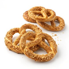 Delicious savory pretzels sprinkled with nuts, perfect for snacking or entertaining guests, a tasty treat for any occasion, ideal for food blogs and ads