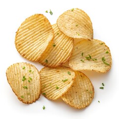 Enjoy crispy, seasoned potato chips sprinkled with fresh herbs, perfect for snacking or a party, offering a delicious and satisfying flavor experience