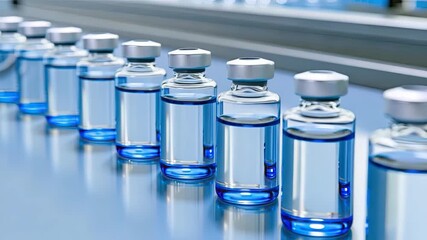 A detailed look at the careful assembly and storage of vaccine vials in a state-of-the-art facility, emphasizing safety and precision