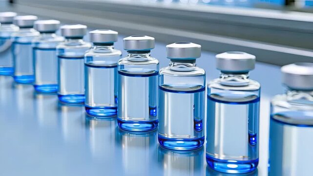 A detailed look at the careful assembly and storage of vaccine vials in a state-of-the-art facility, emphasizing safety and precision