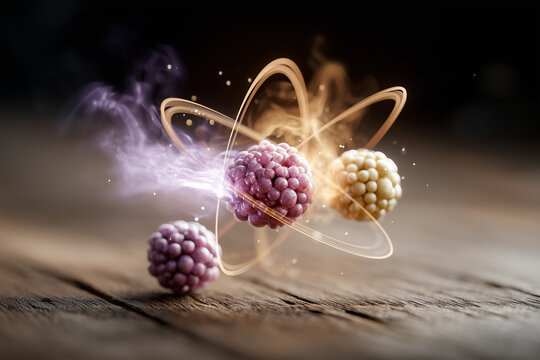 Futuristische Atomdarstellungen und Energievisualisierungen