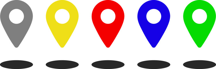 Flat Style Location Marker with Soft Shadow