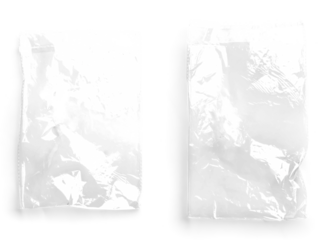Wrinkled Transparent Plastic White Bags Set
