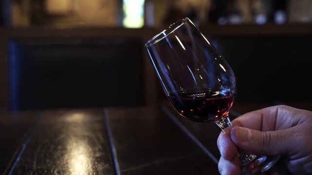 port wine testing, glasses with drink