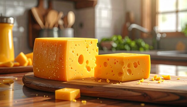 cheese on wooden table