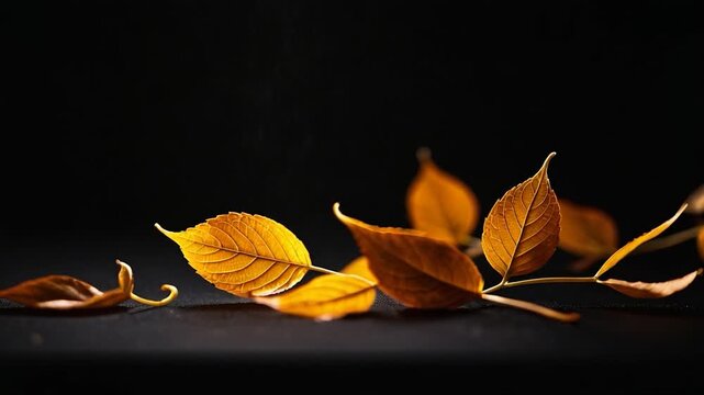 A detailed view of various types of leaves arranged on a table, perfect for nature-inspired designs and arrangements
